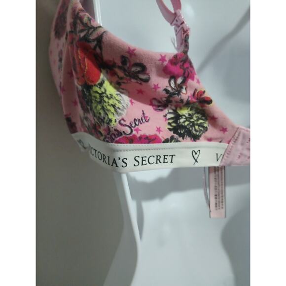 Victoria's Secret Size 34DDD T-shirt Lined Pink Logo Demi Bra Convertible Strap - Picture 5 of 10